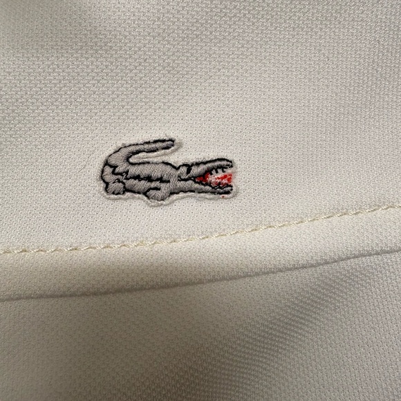 Vintage Lacoste white polo shirt size 40 EU / large gray crocodile - Picture 4 of 13